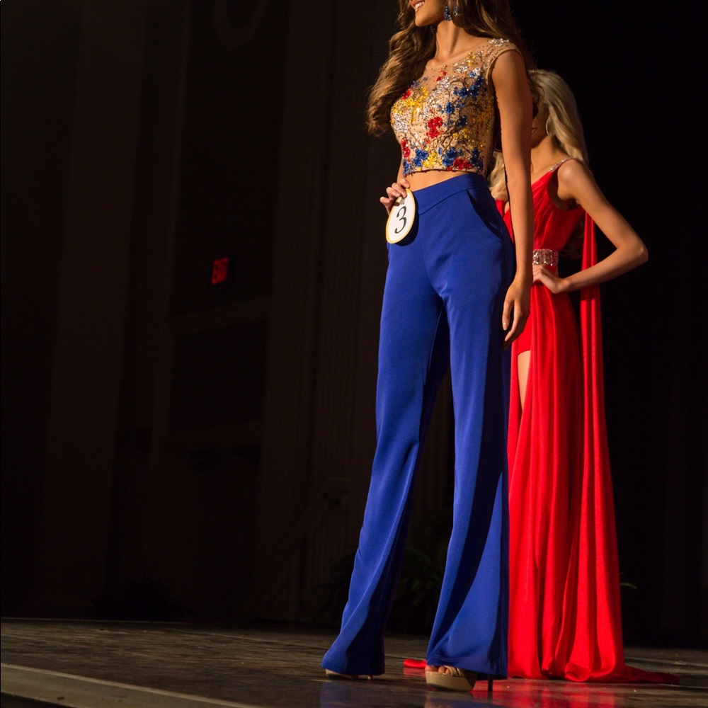 Vienna Two Piece Jumpsuit with Embroidered Top